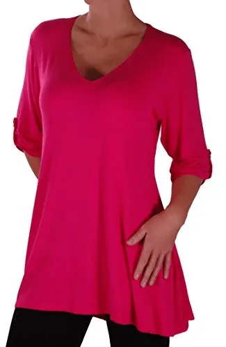Shellie V Neck Plus Size Tunic Top