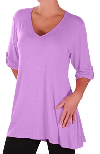 Shellie V Neck Plus Size Tunic Top