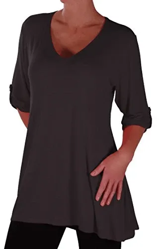 Shellie V Neck Plus Size Tunic Top