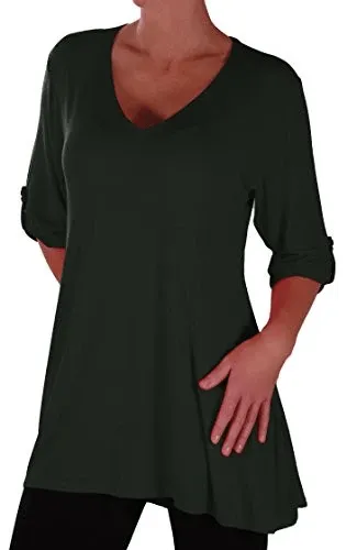 Shellie V Neck Plus Size Tunic Top