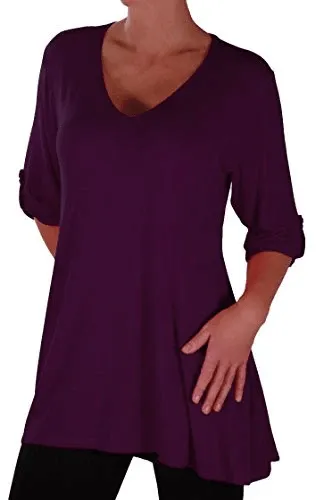 Shellie V Neck Plus Size Tunic Top