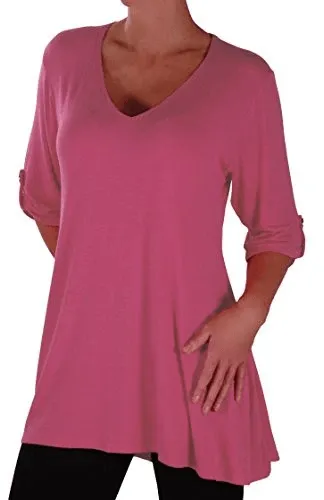 Shellie V Neck Plus Size Tunic Top