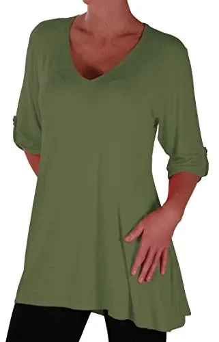 Shellie V Neck Plus Size Tunic Top
