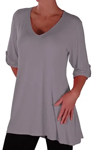 Shellie V Neck Plus Size Tunic Top