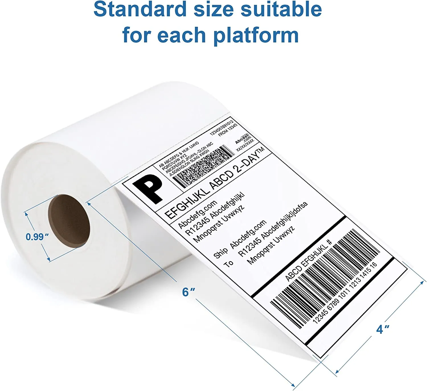 Shipping Label, 4 x 6 Direct Thermal Labels, 220 Labels/Roll