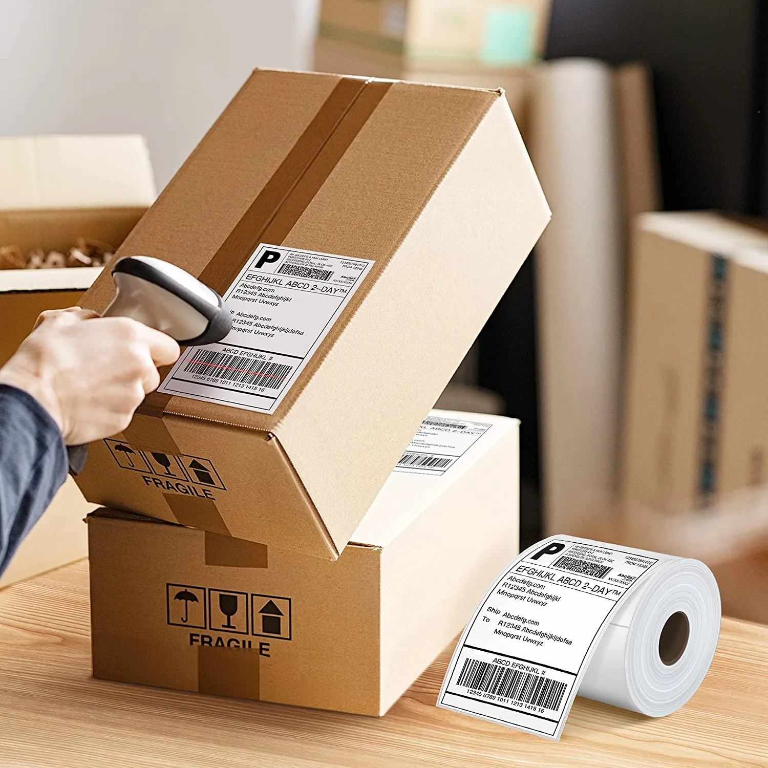 Shipping Label, 4 x 6 Direct Thermal Labels, 220 Labels/Roll
