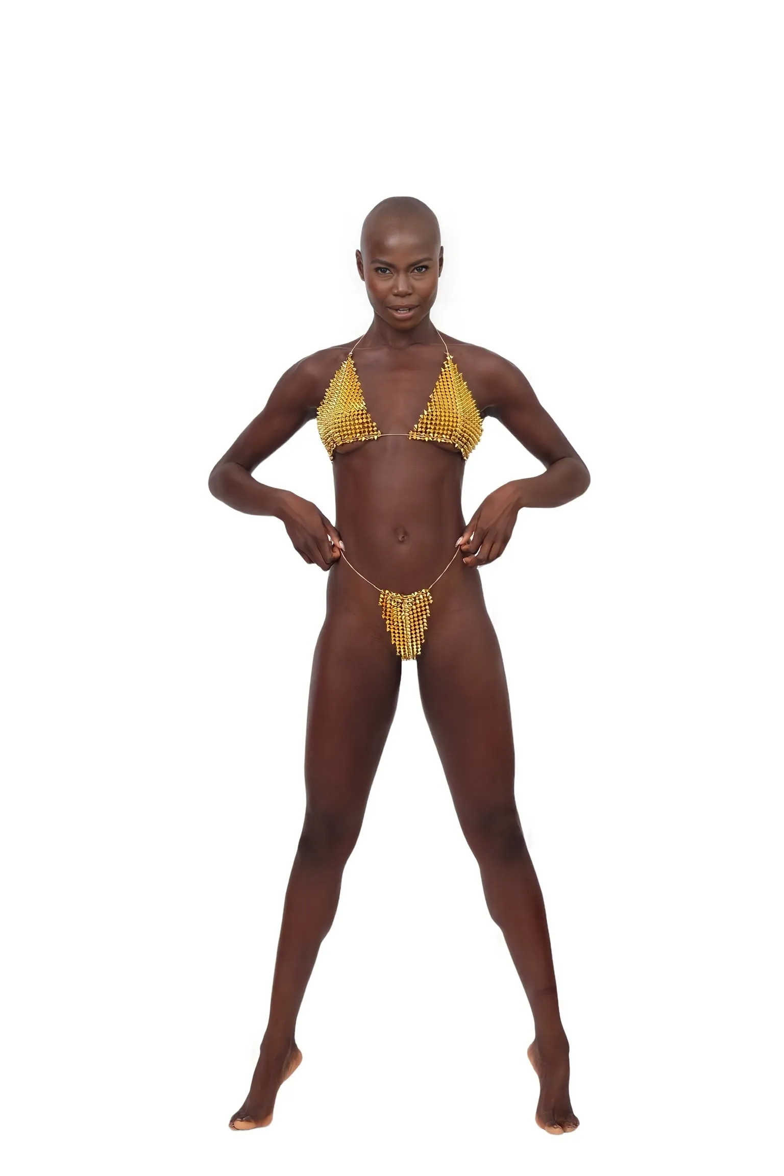 Spike Bikini Bottoms - Gold