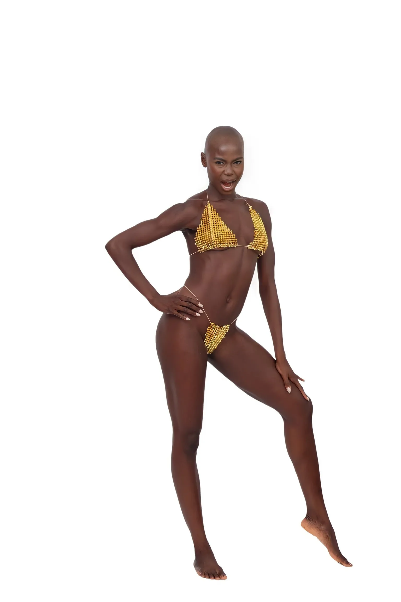 Spike Bikini Bottoms - Gold