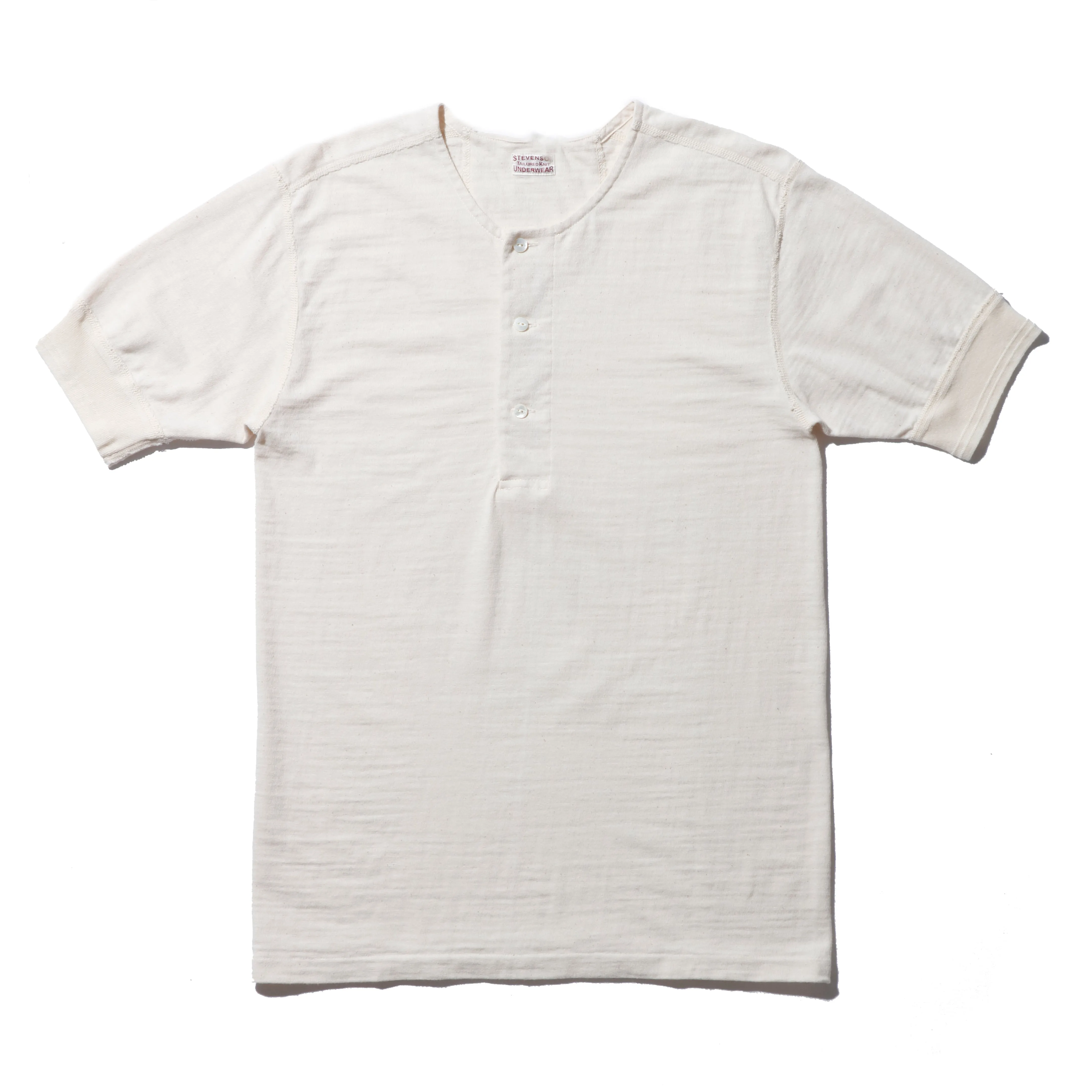 Stevenson Overall S/S Loopwheel Henley Oatmeal