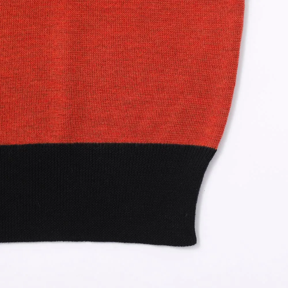 Stevenson Overall V-Gusset Wool Knitted Sweatshirt Orange