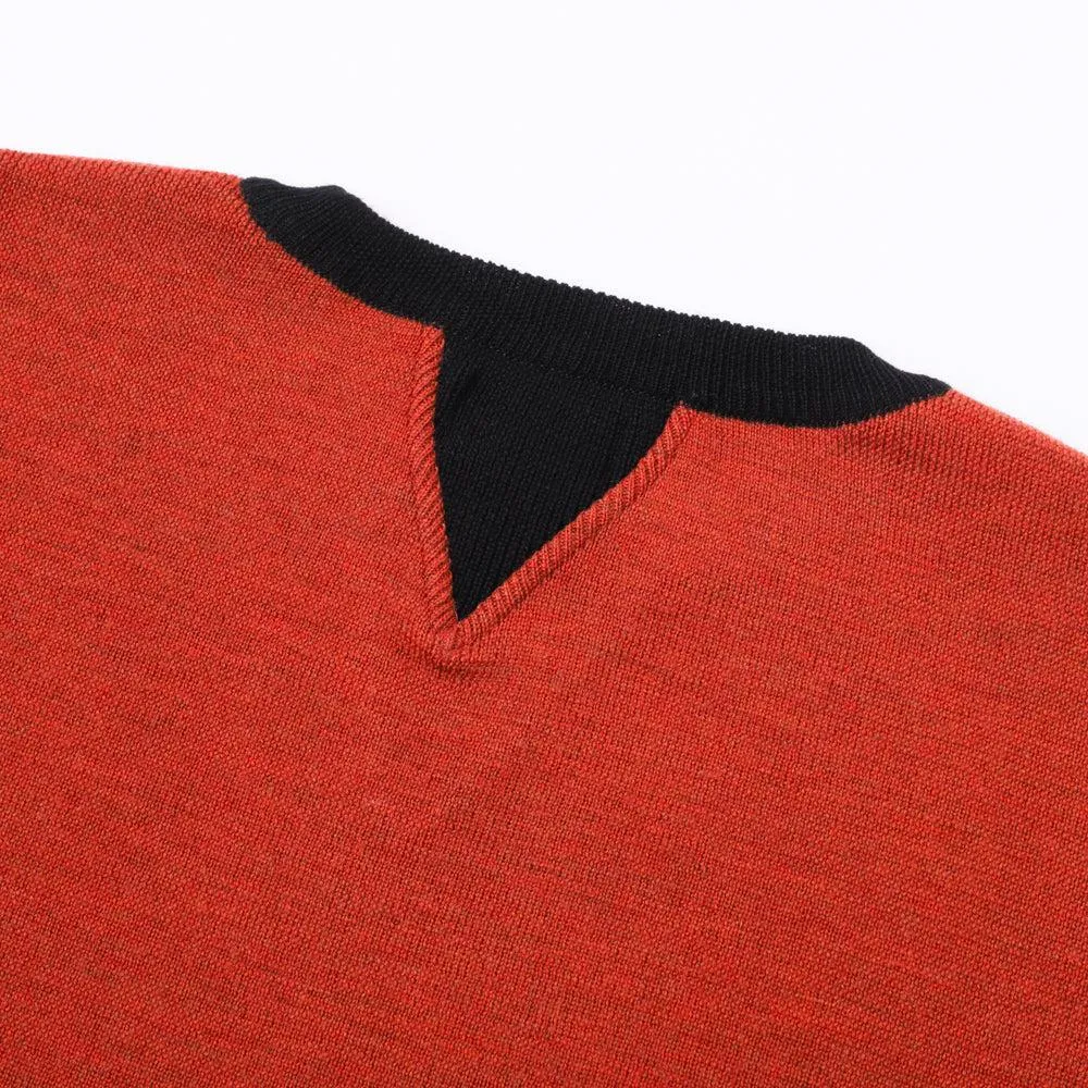 Stevenson Overall V-Gusset Wool Knitted Sweatshirt Orange