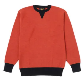 Stevenson Overall V-Gusset Wool Knitted Sweatshirt Orange