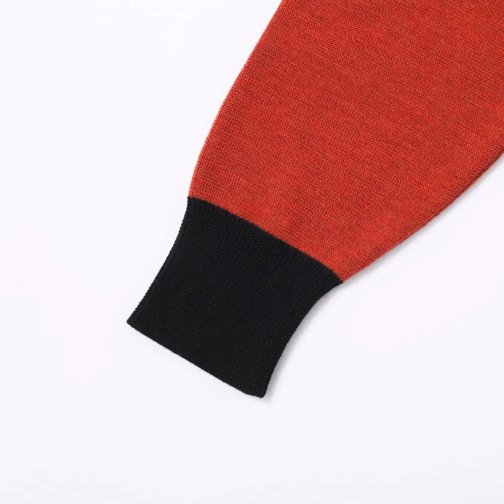 Stevenson Overall V-Gusset Wool Knitted Sweatshirt Orange