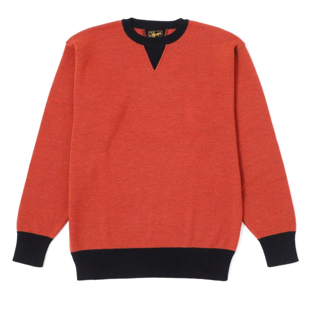 Stevenson Overall V-Gusset Wool Knitted Sweatshirt Orange