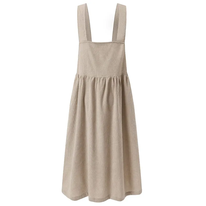 Street Style Midi Overall Dress