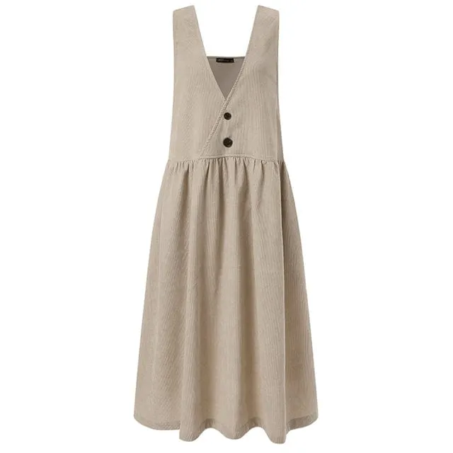 Street Style Midi Overall Dress