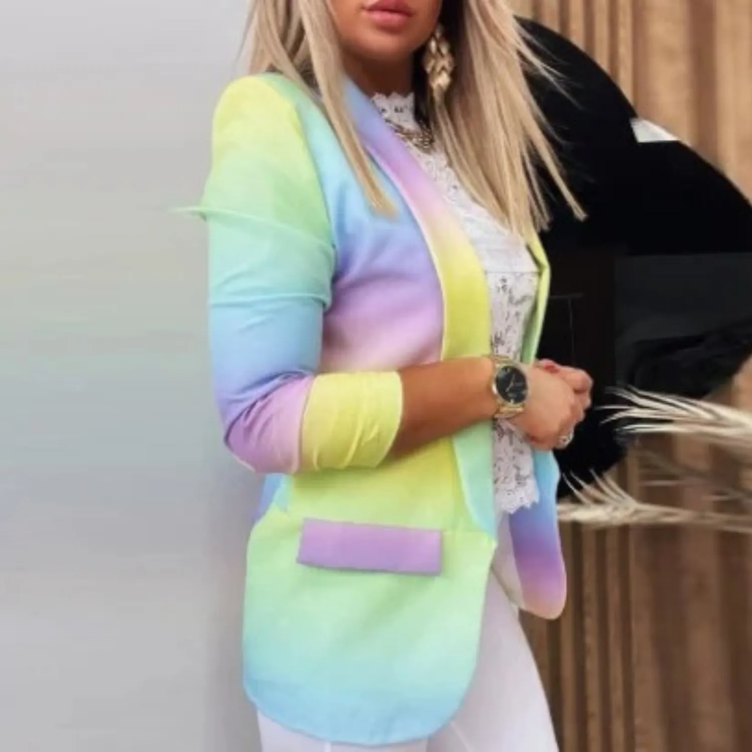 Sylis | Elegant Printed Shawl Collar Blazer