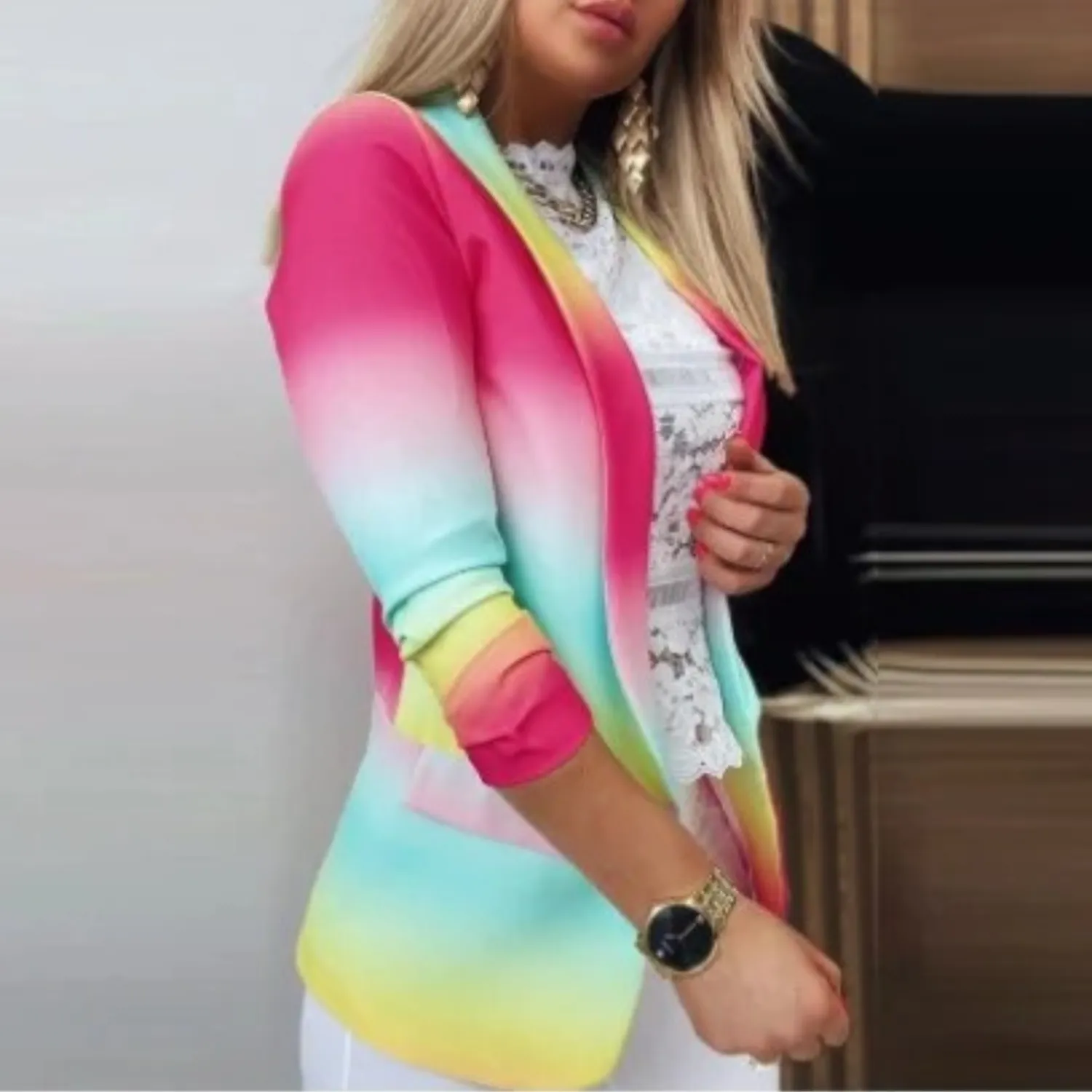 Sylis | Elegant Printed Shawl Collar Blazer