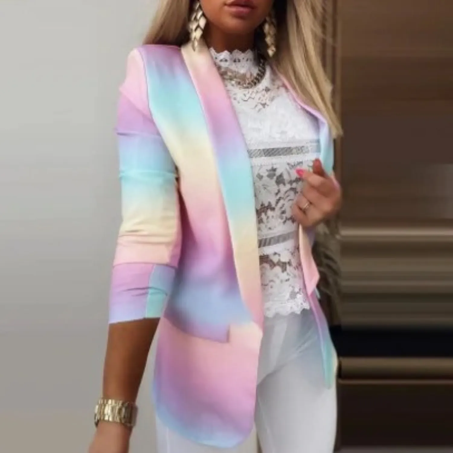 Sylis | Elegant Printed Shawl Collar Blazer