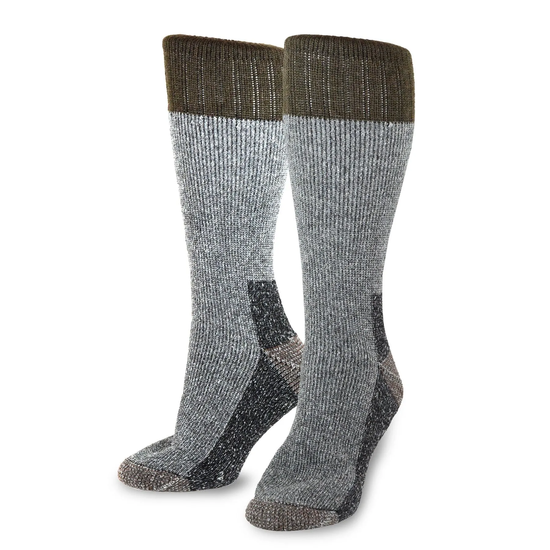 TeeHee Socks Women's Thermal Wool Crew Brown/Red 2-Pack (51078)