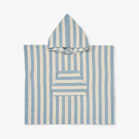 Terry Poncho Lille - blue swim stripe