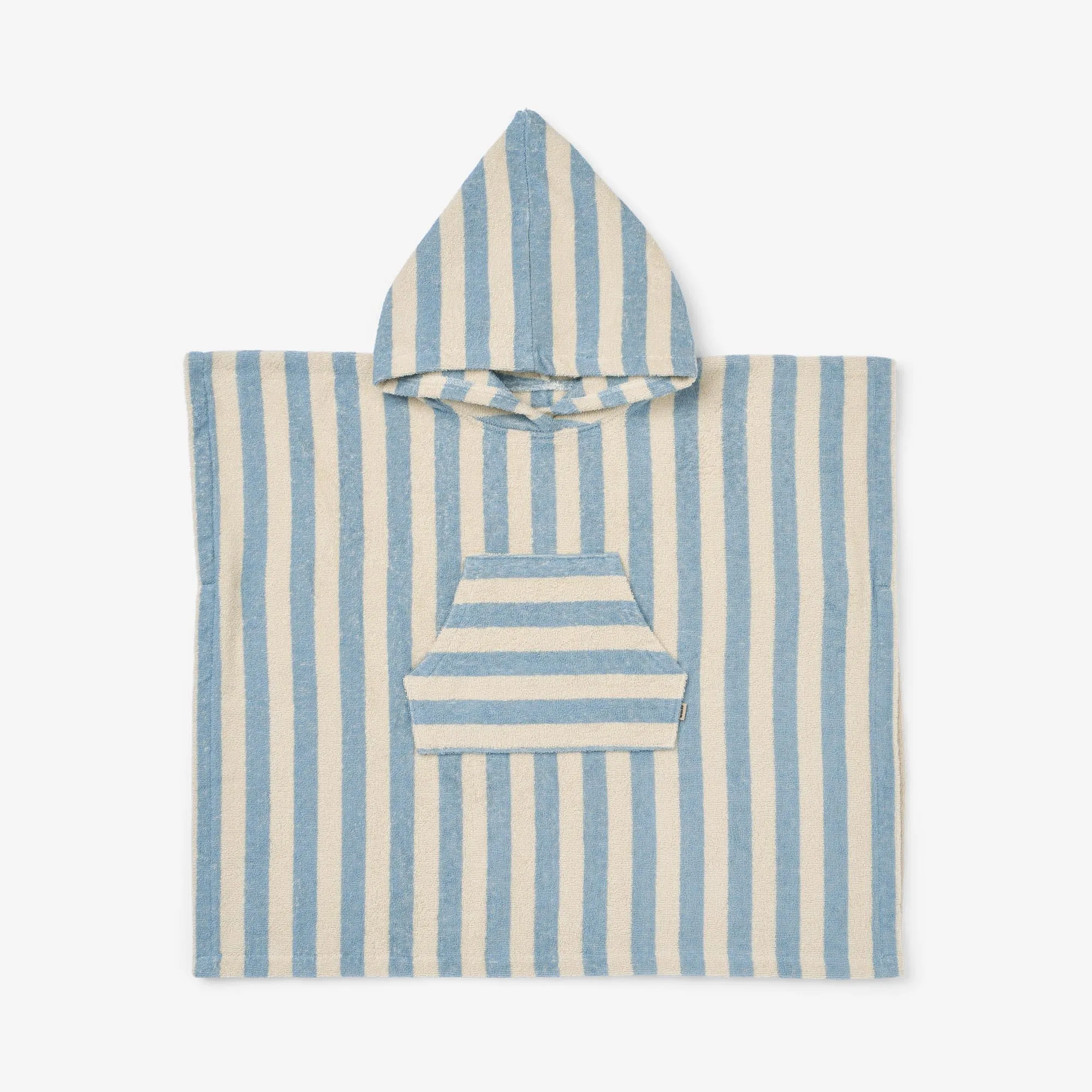 Terry Poncho Lille - blue swim stripe