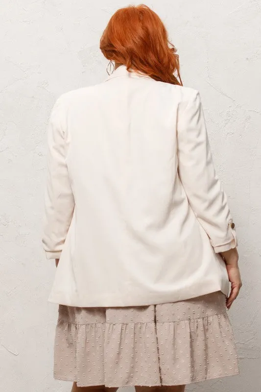 The Celine Blazer - Cream [1X-3X]