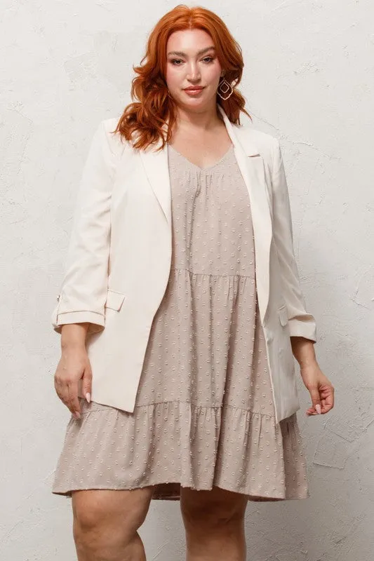 The Celine Blazer - Cream [1X-3X]