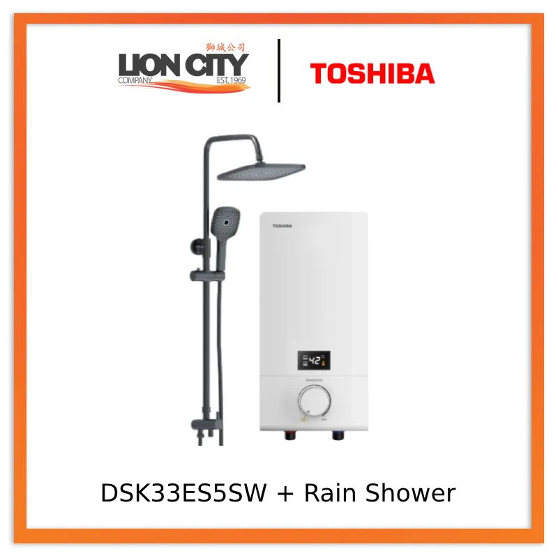 Toshiba DSK33ES5SB/DSK33ES5SW Instant Water Heater with Rain Shower
