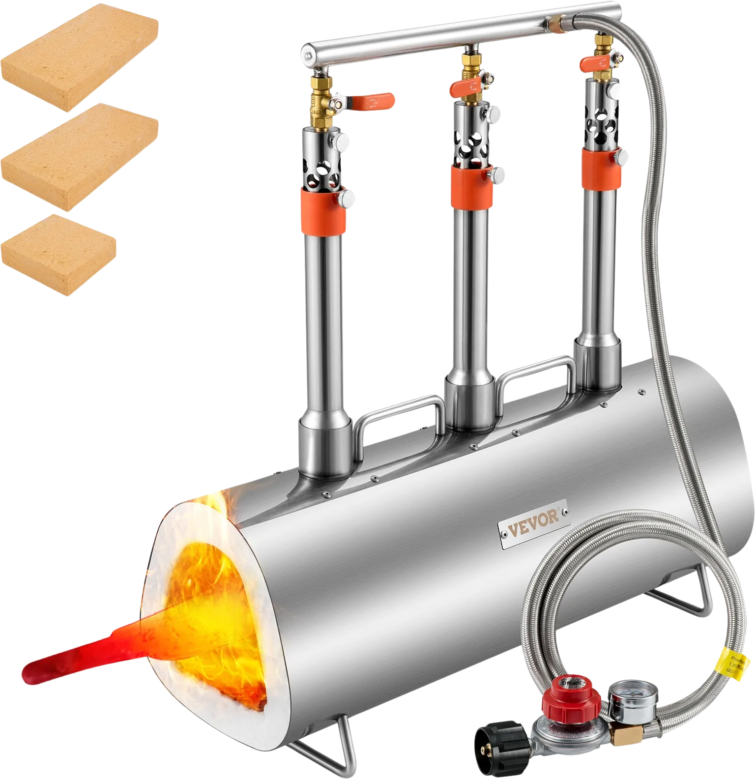 Vevor Propane Forge Portable Triple Burner Mini Furnace Stainless Steel New