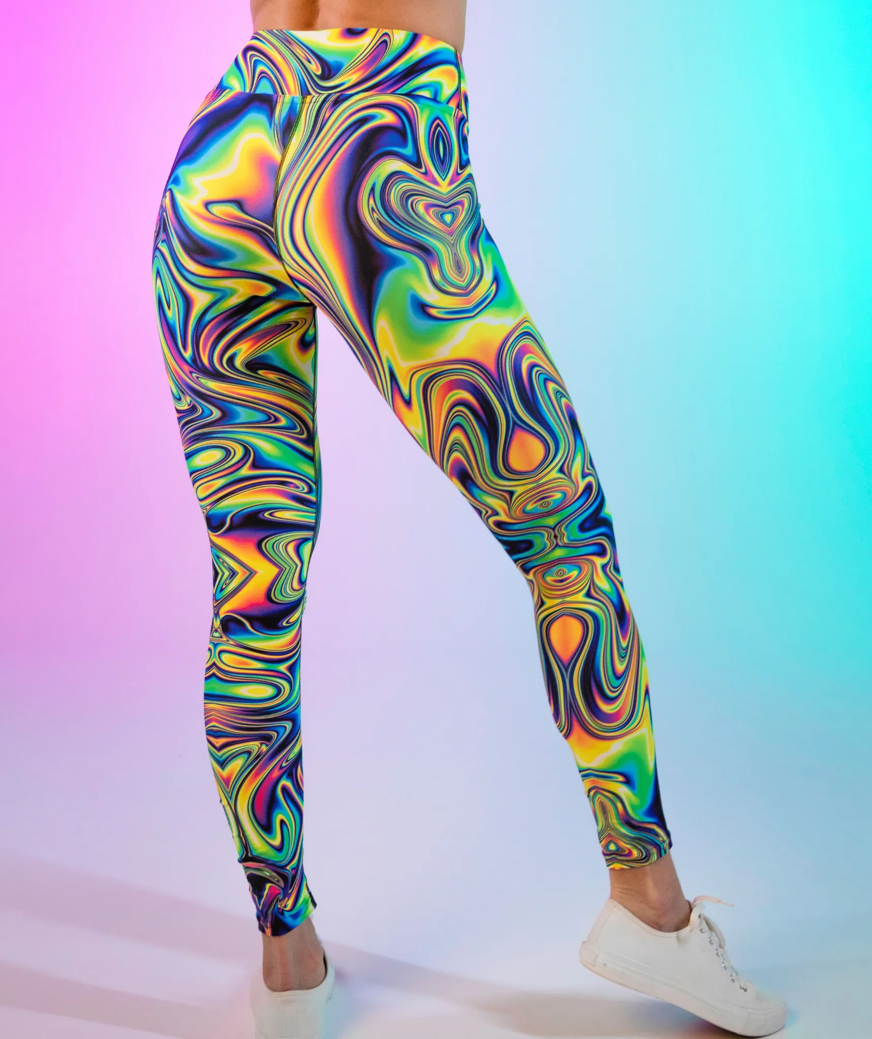 Vibrant Psychedelic Yoga Leggings