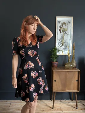 Vintage 70's Black Colombine Dress