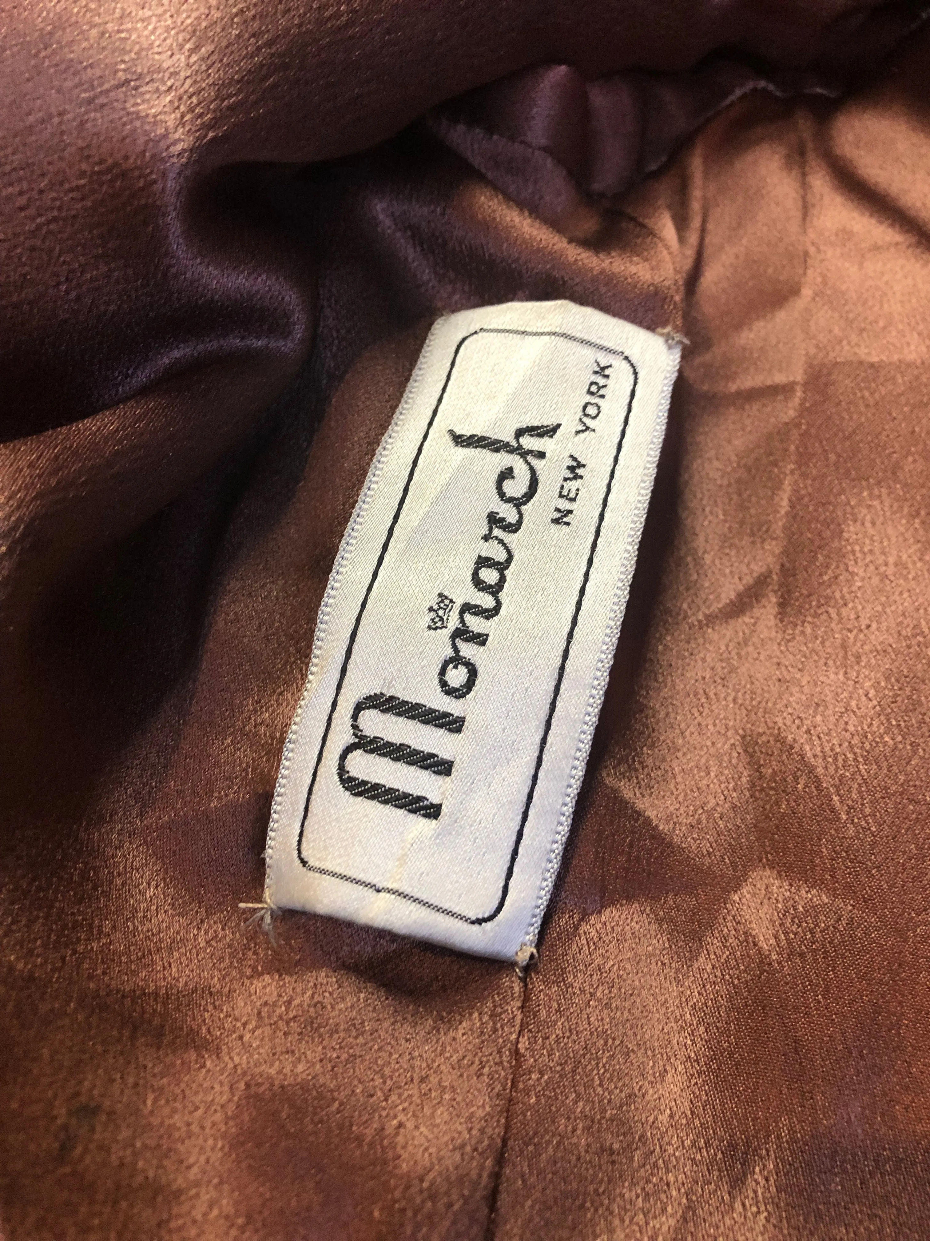 Vintage Monarch Wool Coat with ¾ Sleeve and Fur Trimmed Collar
