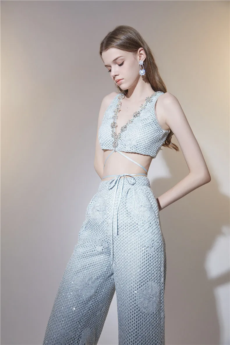 Wardrobes by Chen Elegant Diamond Silver-Gray Fur Collar Long Winter Jacket-Jam