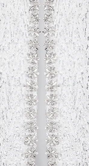Wardrobes by Chen Elegant Diamond Silver-Gray Fur Collar Long Winter Jacket-Jam