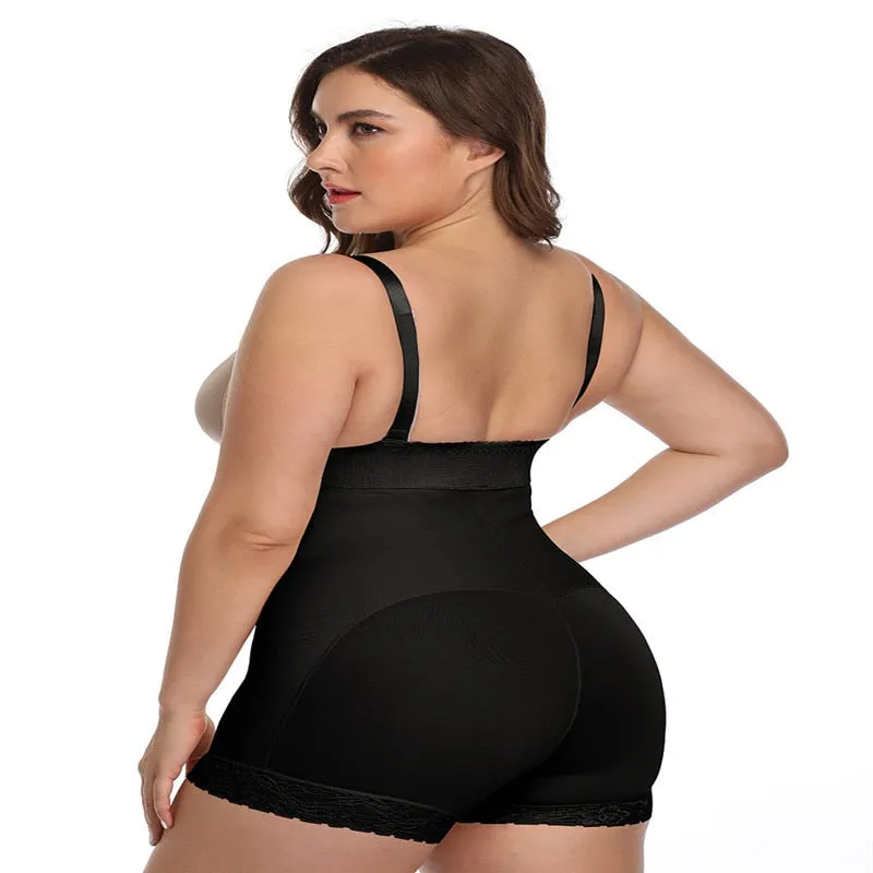 Women Open Crotch Underbust Corset Shapewear Bodysuit Tummy Slimming Sheath Control Pants Belly Corrective Underwear Beige S-6XL