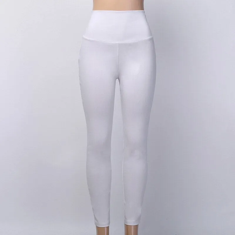 Women's Embroidered Elastic High Waist Leggings With Back Pockets