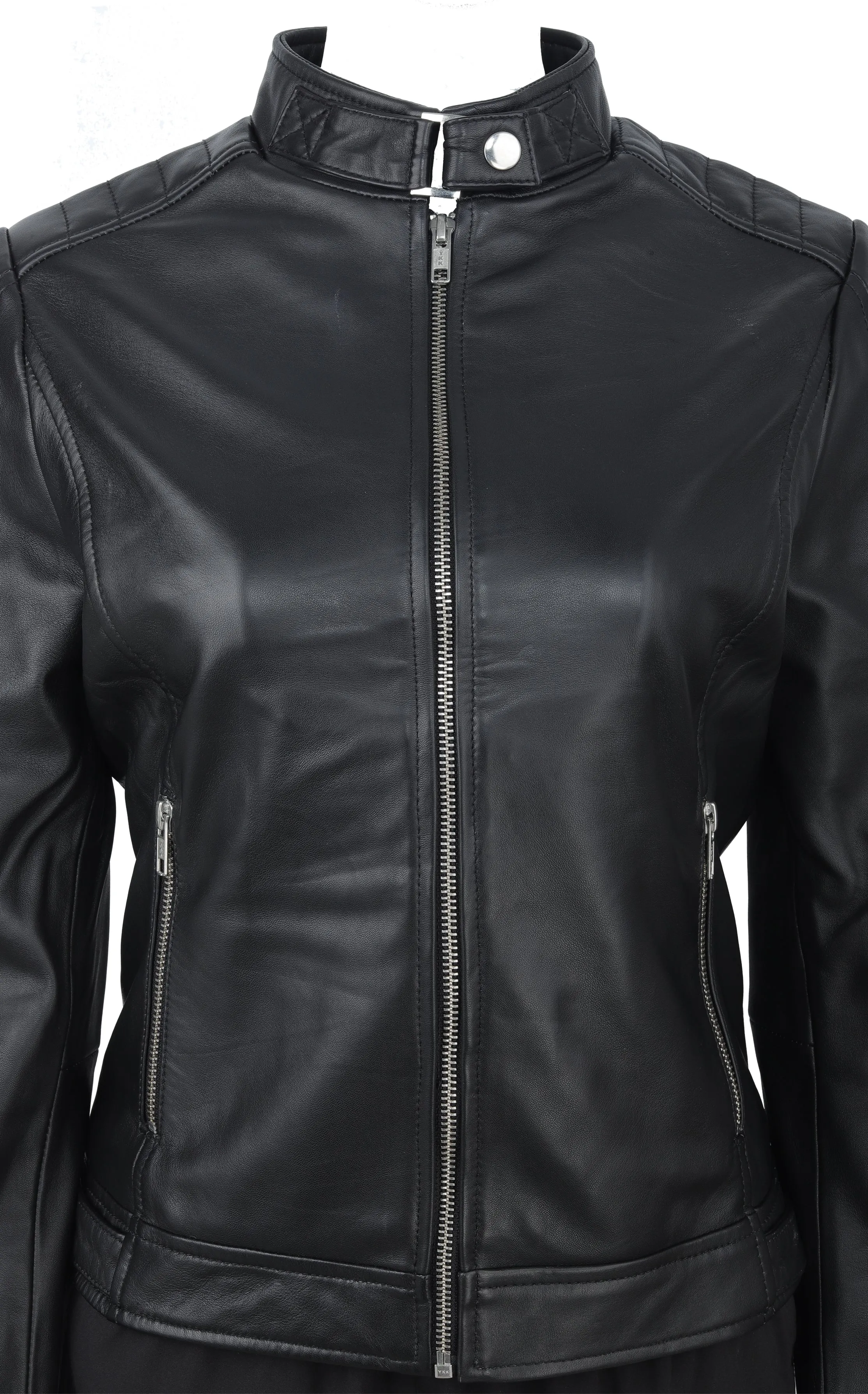 WOMENS LEATHER JACKET 94930 (BLACK)