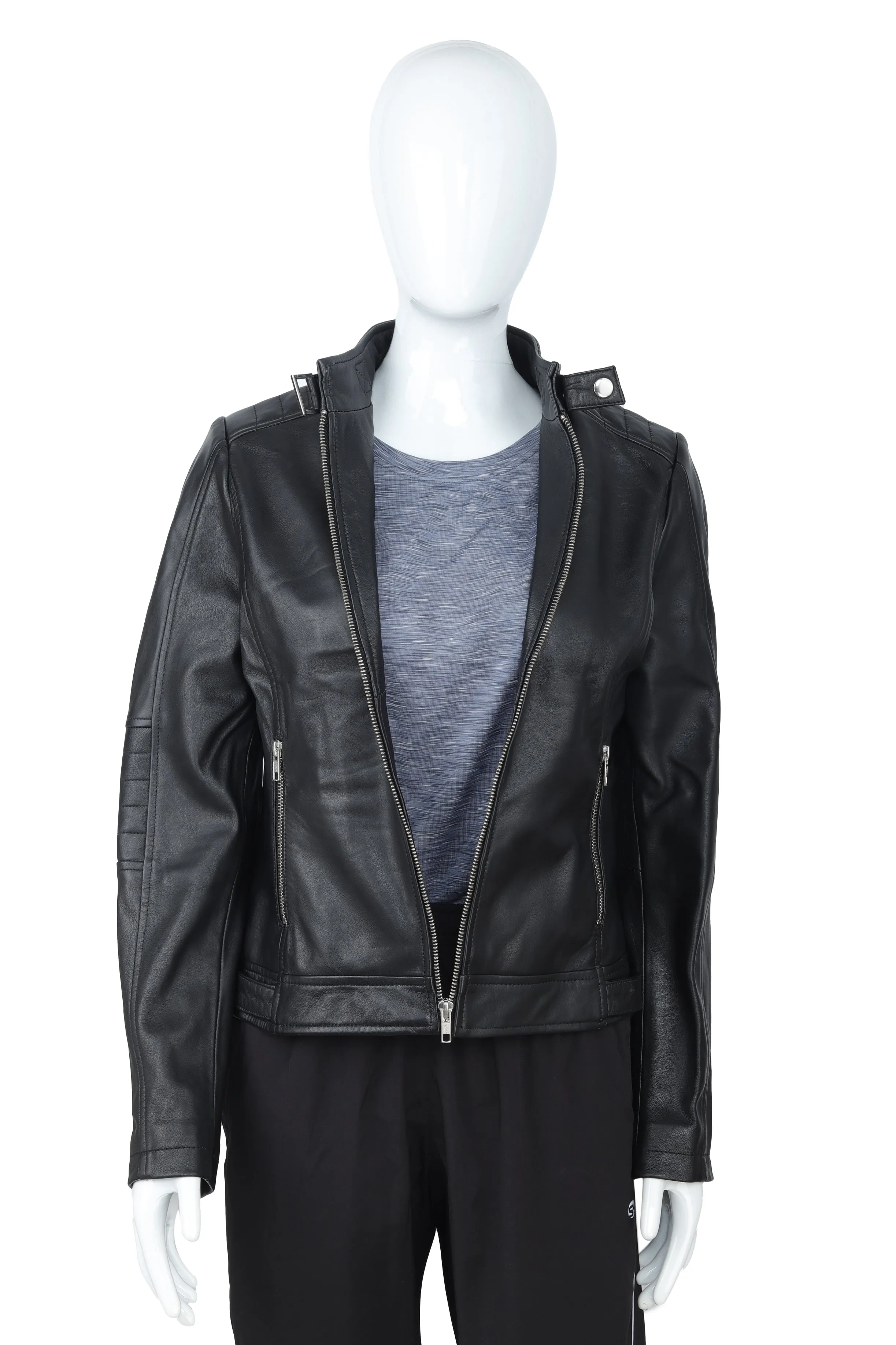 WOMENS LEATHER JACKET 94930 (BLACK)
