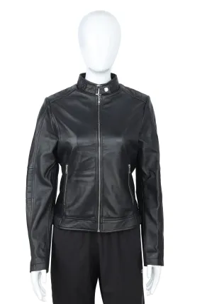 WOMENS LEATHER JACKET 94930 (BLACK)