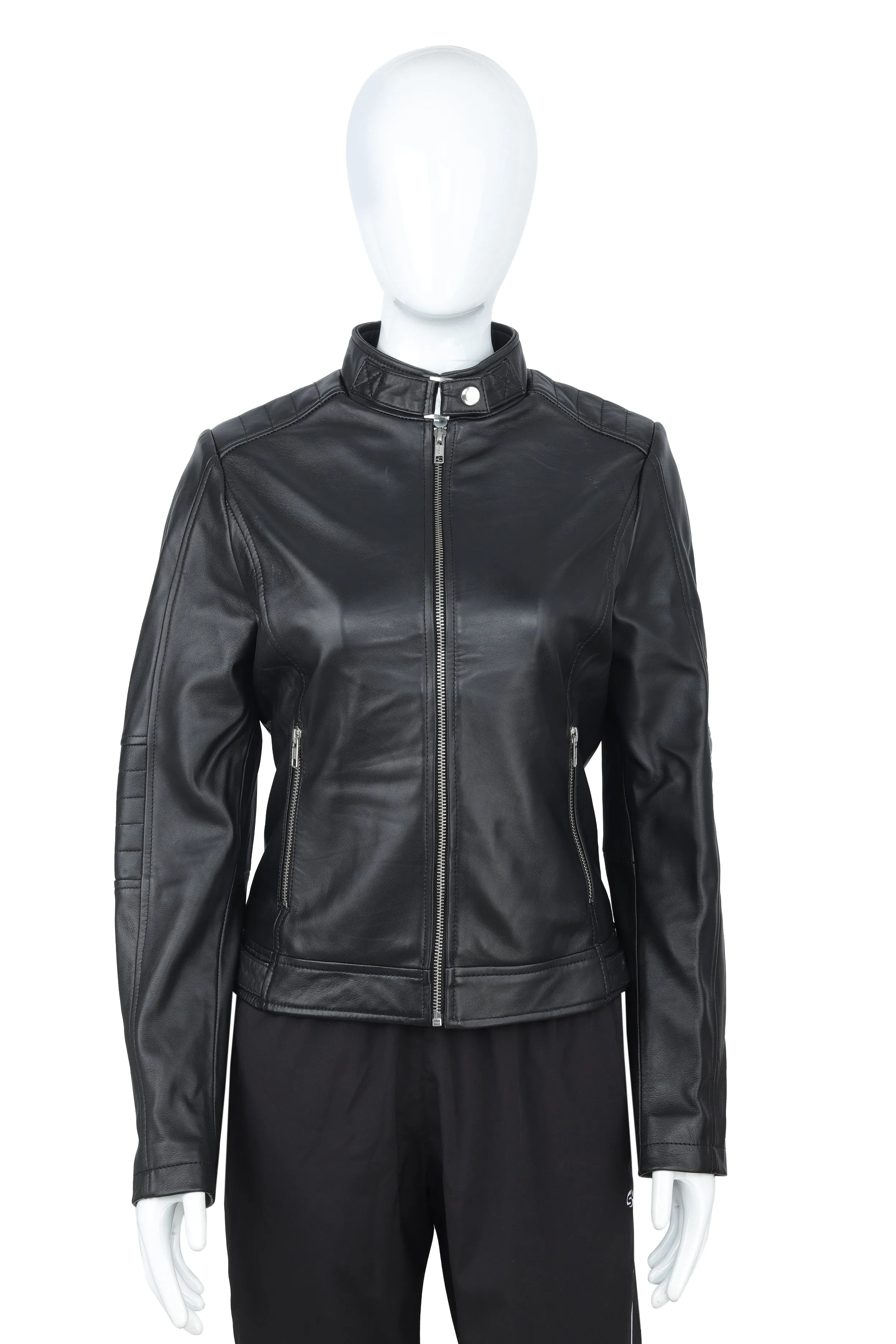 WOMENS LEATHER JACKET 94930 (BLACK)