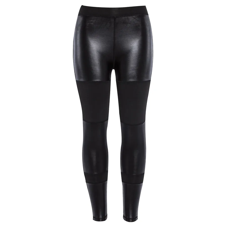 Women's Spring/Autumn PU Leather Patchwork Push Up Fitness Leggings