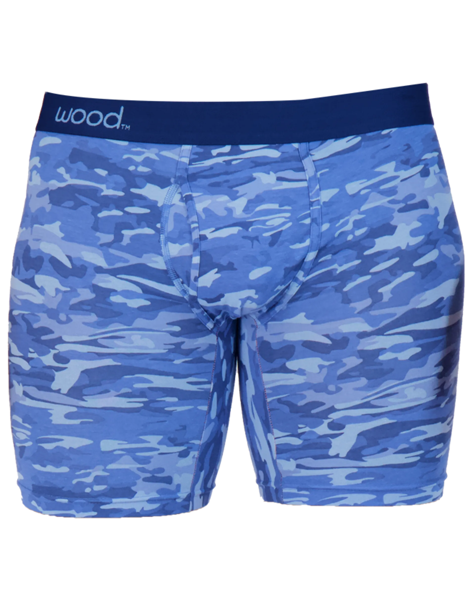 Wood Blue Camo 6" Biker Brief