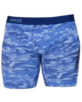Wood Blue Camo 6" Biker Brief