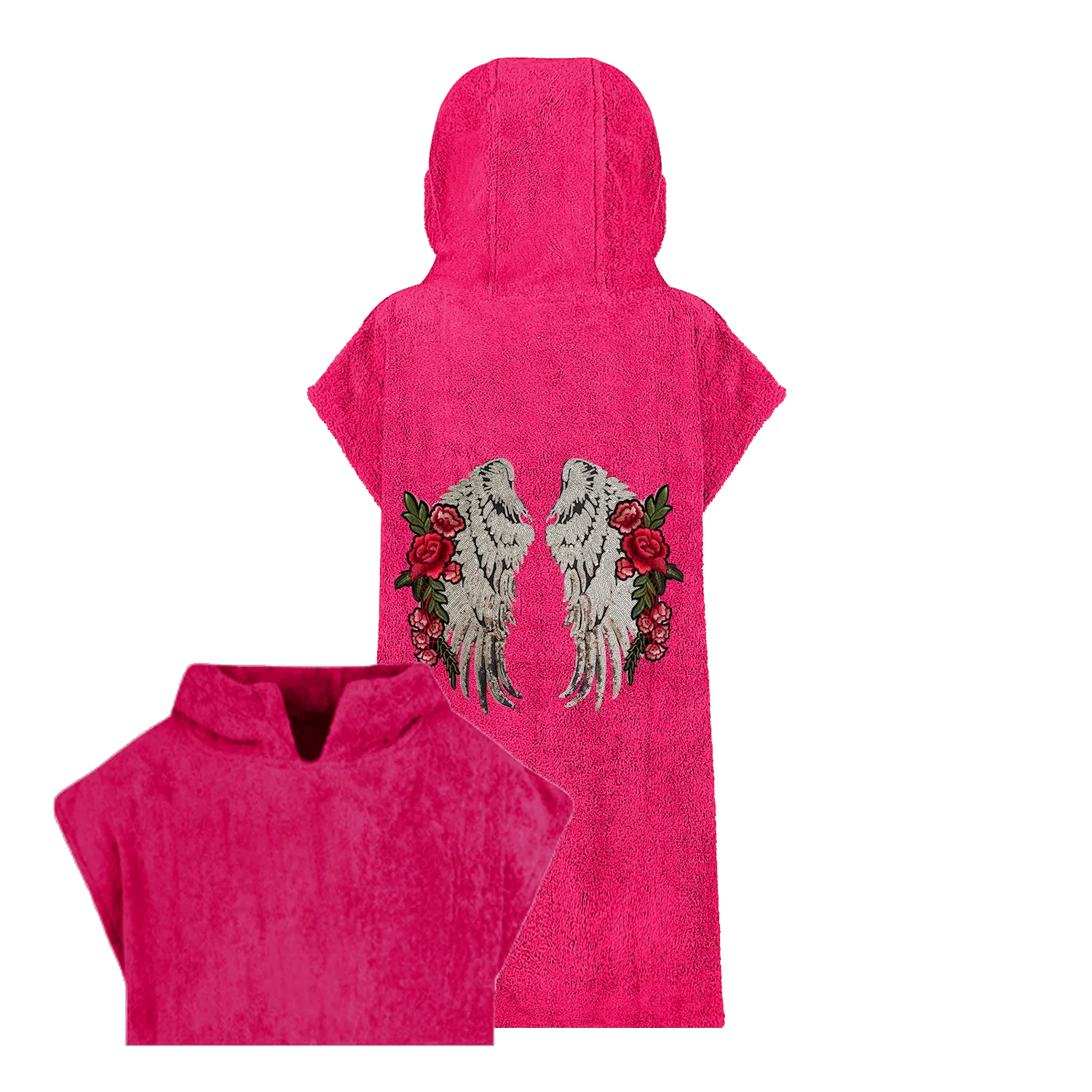 XL Silver Wings and Roses Beach Robe